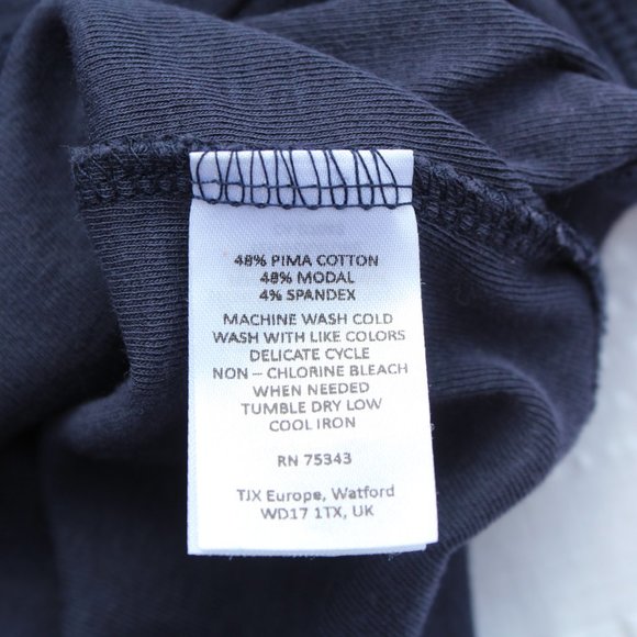 Willi Smith Navy Blue 3/4 Sleeve Top Small - Picture 5 of 7